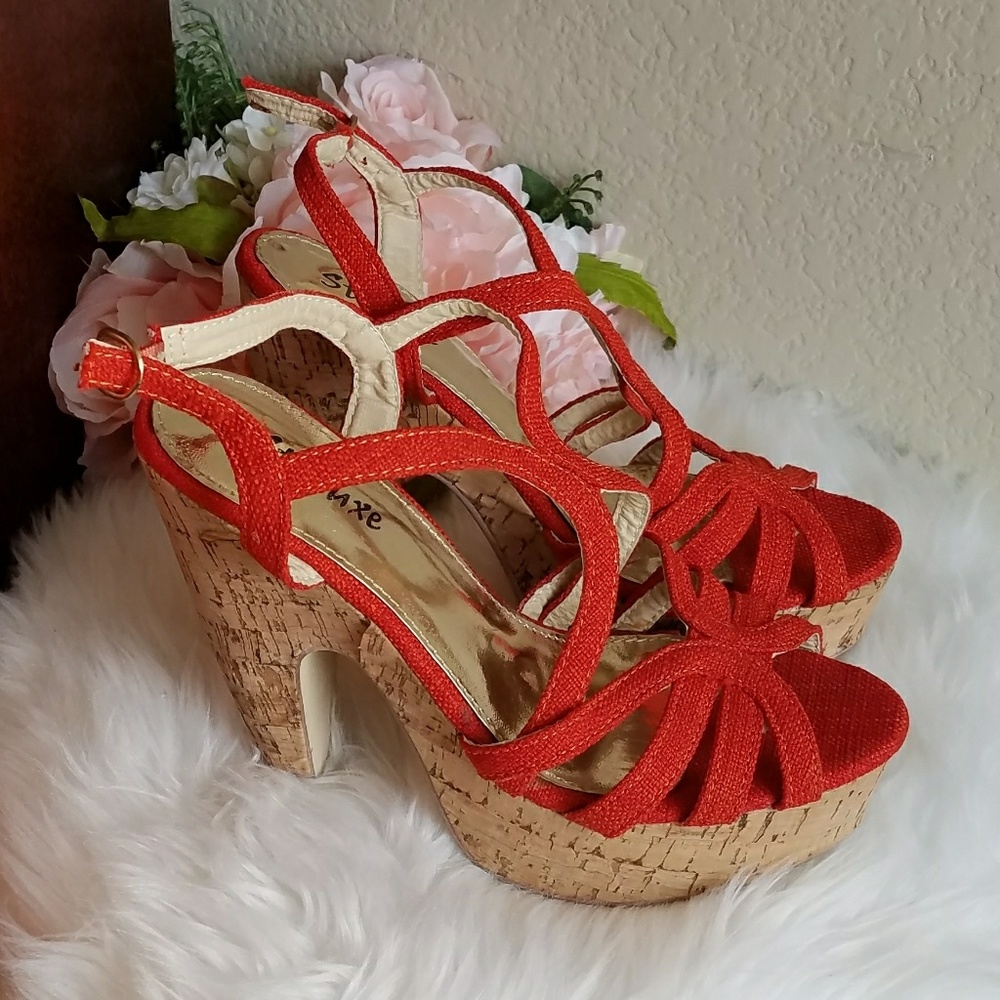 Orange Strappy Heels
